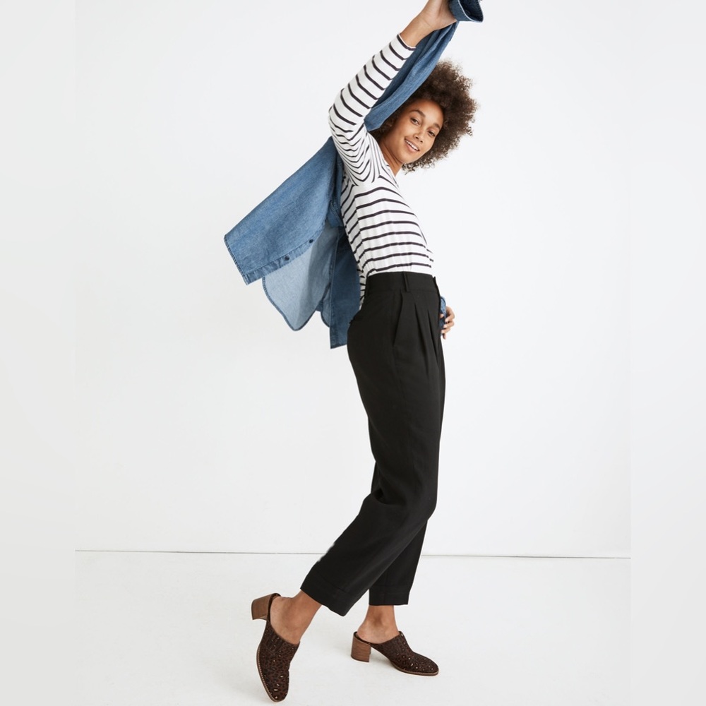 Madewell Drapey Pleated Taper Wide Leg Pants - Size 12